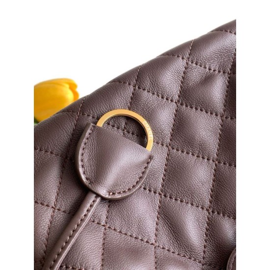 Replica Borsa a secchiello trapuntata con coulisse Chanel AS5227 marrone Imitazione fallate Outlet