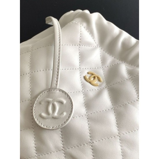 Replica Borsa a secchiello trapuntata con coulisse Chanel AS5227 bianco Imitazione fallate Outlet