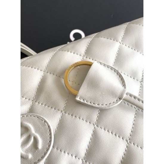 Replica Borsa a secchiello trapuntata con coulisse Chanel AS5227 bianco Imitazione fallate Outlet