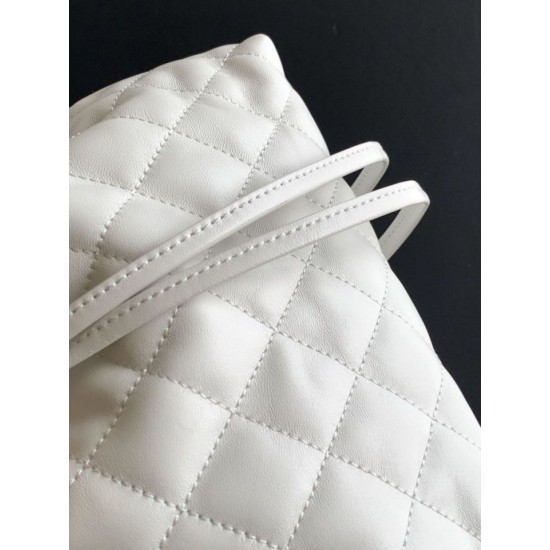 Replica Borsa a secchiello trapuntata con coulisse Chanel AS5227 bianco Imitazione fallate Outlet