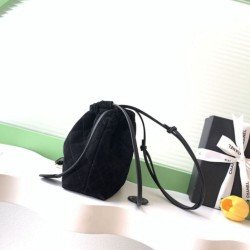 Replica Borsa a secchiello/hobo Chanel trapuntata con coulisse scamosciata AS5227 Nero Imitazione fallate Outlet