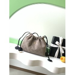 Replica Borsa a secchiello/hobo Chanel trapuntata con coulisse scamosciata AS5227 Grigio Imitazione fallate Outlet