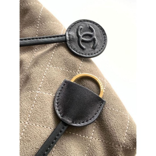 Replica Borsa a secchiello/hobo Chanel trapuntata con coulisse scamosciata AS5227 Grigio Imitazione fallate Outlet