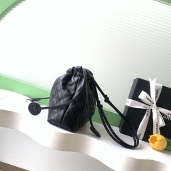 Replica Borsa a secchiello trapuntata con coulisse Chanel AS5227 Nero Imitazione fallate Outlet