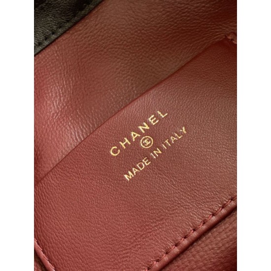 Replica Borsa a secchiello trapuntata con coulisse Chanel AS5227 Nero Imitazione fallate Outlet