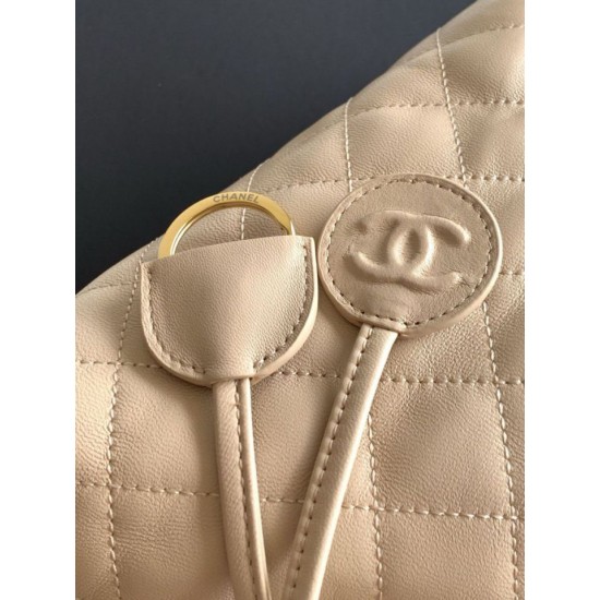 Replica Borsa a secchiello trapuntata con coulisse Chanel AS5227 albicocca Imitazione fallate Outlet