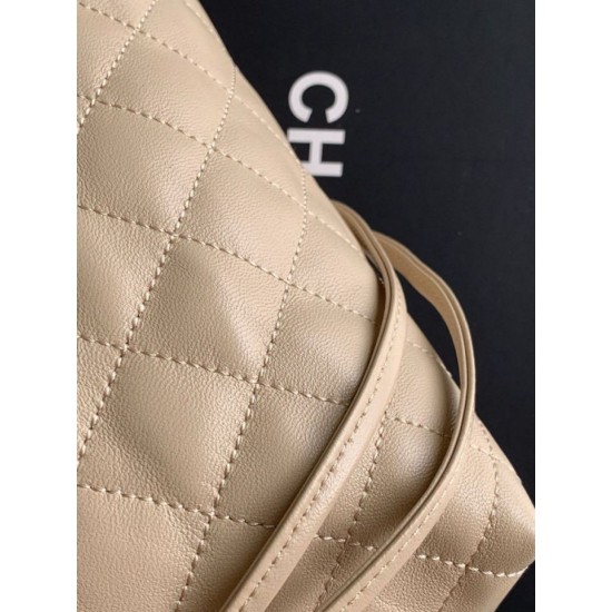 Replica Borsa a secchiello trapuntata con coulisse Chanel AS5227 albicocca Imitazione fallate Outlet