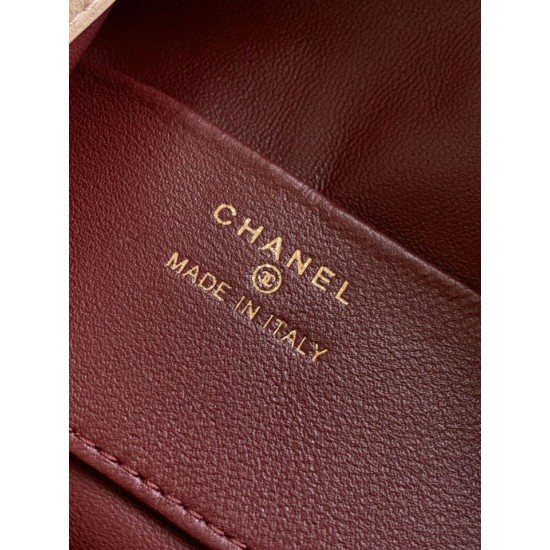 Replica Borsa a secchiello trapuntata con coulisse Chanel AS5227 albicocca Imitazione fallate Outlet