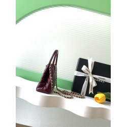 Replica Borsa a mano Kelly Chanel AS4416 con trapuntatura a chevron bordeaux Imitazione fallate Outlet