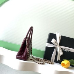 Replica Borsa a mano Kelly Chanel AS4416 con trapuntatura a chevron bordeaux Imitazione fallate Outlet