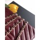 Replica Borsa a mano Kelly Chanel AS4416 con trapuntatura a chevron bordeaux Imitazione fallate Outlet