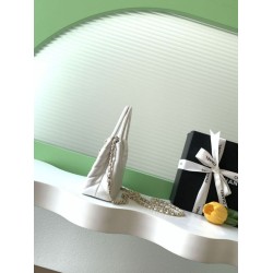 Replica Borsa a mano Kelly Chanel AS4416 con trapuntatura a chevron bianco Imitazione fallate Outlet