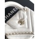 Replica Borsa a mano Kelly Chanel AS4416 con trapuntatura a chevron bianco Imitazione fallate Outlet