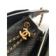 Replica Mini borsa Chanel 26P trapuntata in rafia intrecciata AS5631 Nero Imitazione fallate Outlet