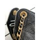 Replica Mini borsa Chanel 26P trapuntata in rafia intrecciata AS5631 Nero Imitazione fallate Outlet