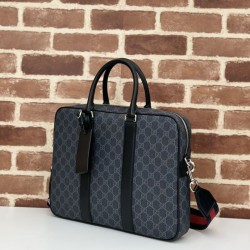 Replica Borsa da lavoro media da uomo Gucci GG 792077 nera Imitazione fallate Outlet