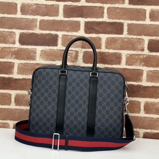 Replica Borsa da lavoro media da uomo Gucci GG 792077 nera Imitazione fallate Outlet