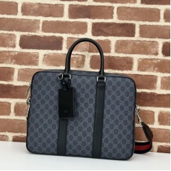 Replica Borsa da lavoro media da uomo Gucci GG 792077 nera Imitazione fallate Outlet