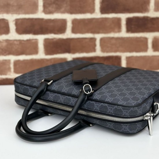 Replica Borsa da lavoro media da uomo Gucci GG 792077 nera Imitazione fallate Outlet