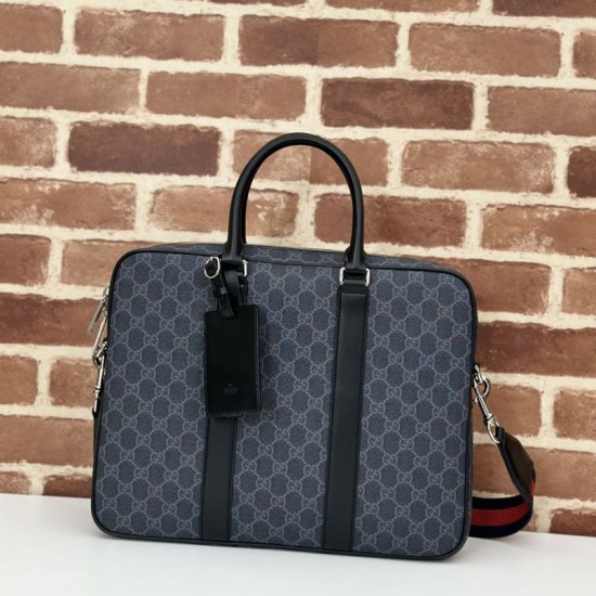 Replica Borsa da lavoro media da uomo Gucci GG 792077 nera Imitazione fallate Outlet