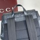 Replica Zaino medio da uomo Gucci con emblema GG 854750 Nero Imitazione fallate Outlet