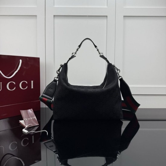 Replica Borsa a tracolla media da uomo Gucci Brera 866938 nera Imitazione fallate Outlet