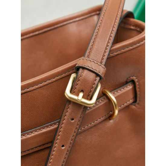 Replica Borsa a secchiello a tracolla Miu Miu Aventure nappa 5BE101 Marrone Imitazione fallate Outlet