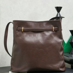 Replica Borsa a secchiello a tracolla Miu Miu Aventure nappa 5BE101 Caffè Imitazione fallate Outlet