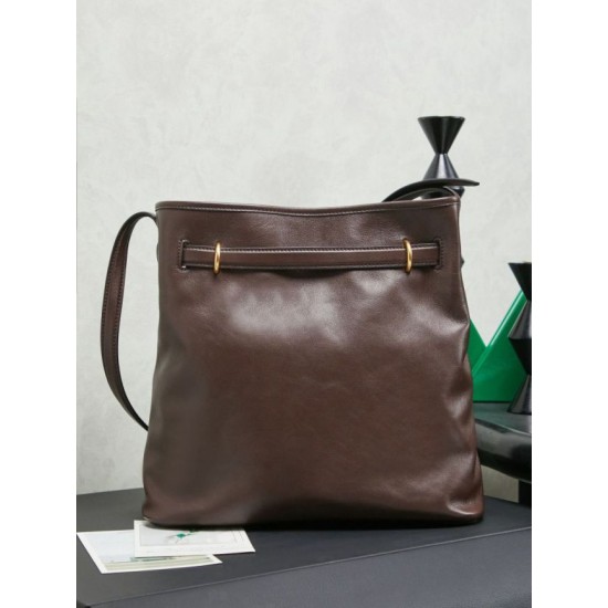 Replica Borsa a secchiello a tracolla Miu Miu Aventure nappa 5BE101 Caffè Imitazione fallate Outlet