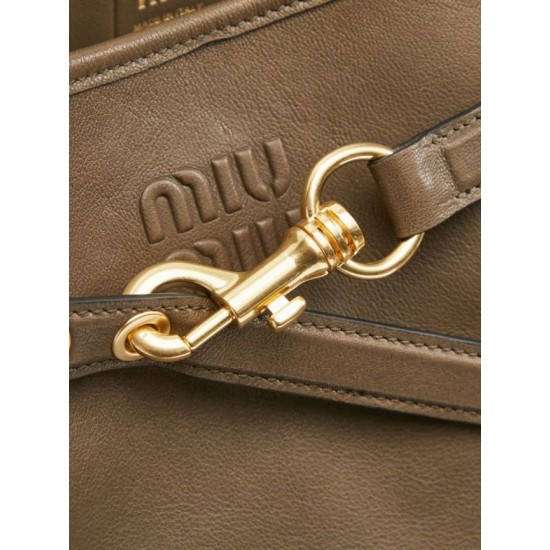 Replica Borsa a secchiello a tracolla Miu Miu Aventure nappa 5BE101 Radica Imitazione fallate Outlet