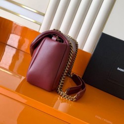 Replica Borsa a tracolla media YSL Saint Laurent Calypso Marrone Imitazione fallate Outlet