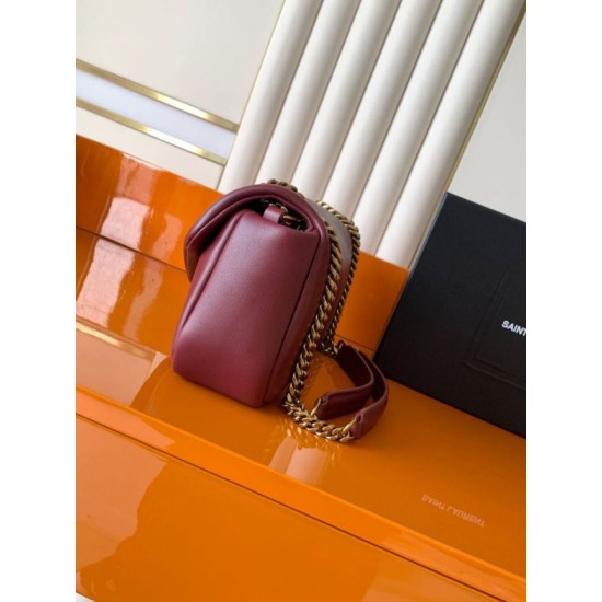 Replica Borsa a tracolla media YSL Saint Laurent Calypso Marrone Imitazione fallate Outlet