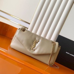 Replica Borsa a tracolla media YSL Saint Laurent Calypso Albicocca Imitazione fallate Outlet