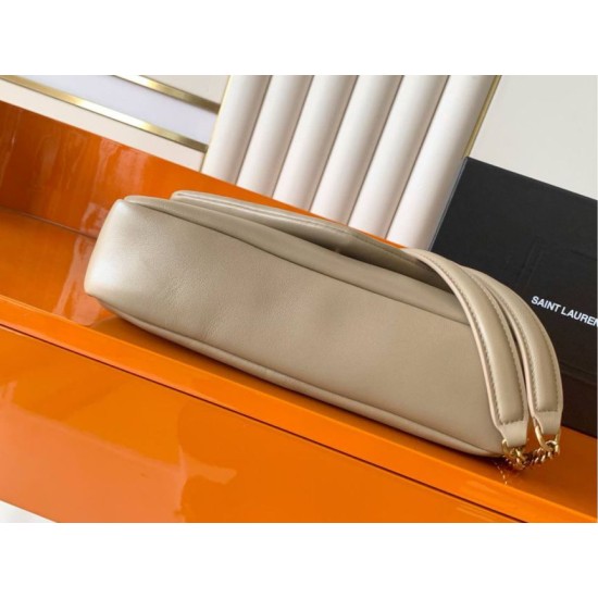 Replica Borsa a tracolla media YSL Saint Laurent Calypso Albicocca Imitazione fallate Outlet