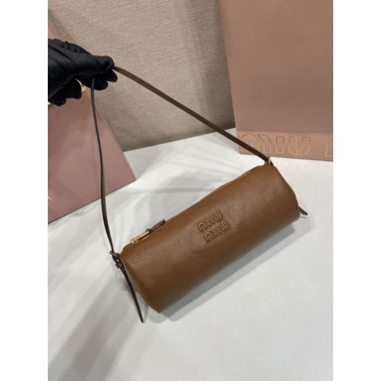 Replica Pochette compatta in nappa Miu Miu 5NE851 Marrone Imitazione fallate Outlet