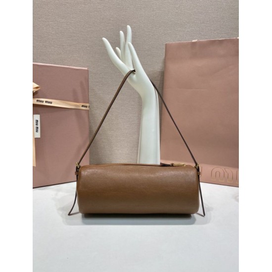 Replica Pochette compatta in nappa Miu Miu 5NE851 Marrone Imitazione fallate Outlet