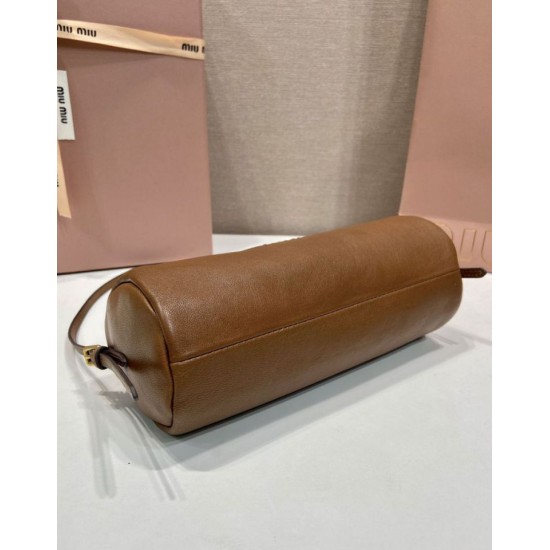 Replica Pochette compatta in nappa Miu Miu 5NE851 Marrone Imitazione fallate Outlet