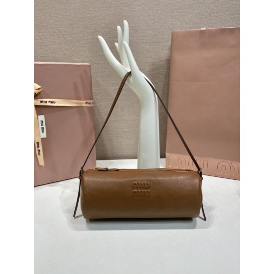Replica Pochette compatta in nappa Miu Miu 5NE851 Marrone Imitazione fallate Outlet