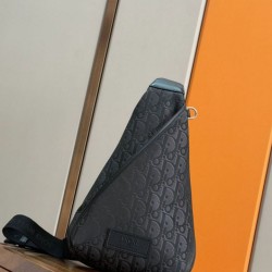 Replica Borsa a tracolla Dior Trek con cerniera Dior Oblique nylon nero Imitazione fallate Outlet