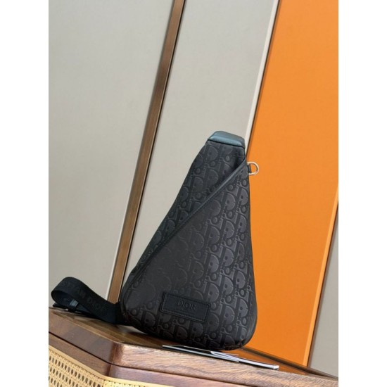 Replica Borsa a tracolla Dior Trek con cerniera Dior Oblique nylon nero Imitazione fallate Outlet