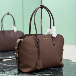 Replica Borsa tote grande Prada 1BG600 Marrone Imitazione fallate Outlet