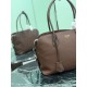 Replica Borsa tote grande Prada 1BG600 Marrone Imitazione fallate Outlet