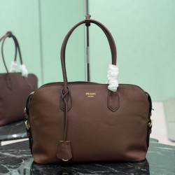 Replica Borsa tote grande Prada 1BG600 Marrone Imitazione fallate Outlet