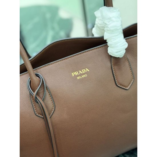 Replica Borsa tote grande Prada 1BG600 Marrone Imitazione fallate Outlet