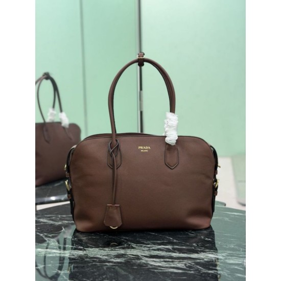 Replica Borsa tote grande Prada 1BG600 Marrone Imitazione fallate Outlet