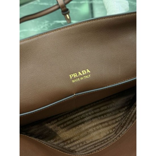 Replica Borsa tote grande Prada 1BG600 Marrone Imitazione fallate Outlet