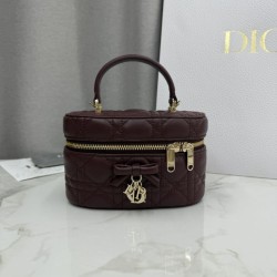 Replica Beauty case Dior Lady Dior Micro Bordeaux Imitazione fallate Outlet