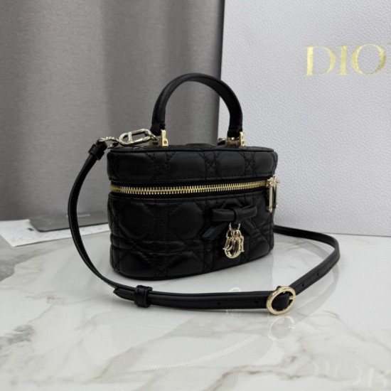 Replica Beauty case Dior Lady Dior Micro Nero Imitazione fallate Outlet