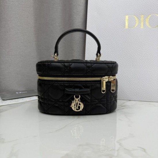 Replica Beauty case Dior Lady Dior Micro Nero Imitazione fallate Outlet