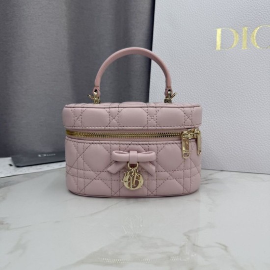 Replica Beauty case Dior Lady Dior Micro Rosa Imitazione fallate Outlet